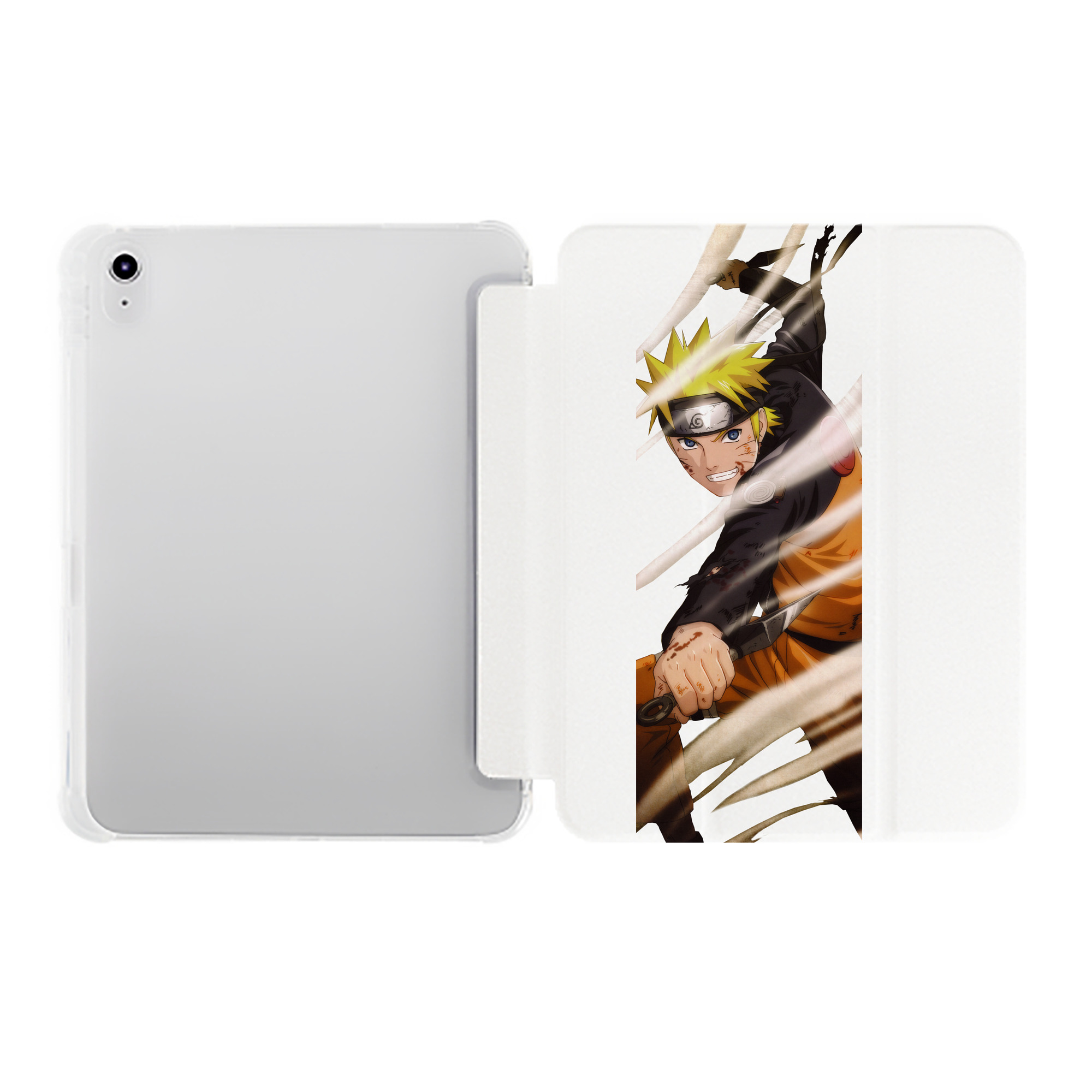 （画像用） NARUTO -ナルト- うずまき ナルト Uzumaki Naruto IPad ケース ペン収納付き 三つ折りスタンド PUレザー×シリコン 対応機種9.5/10.5/10.9インチ